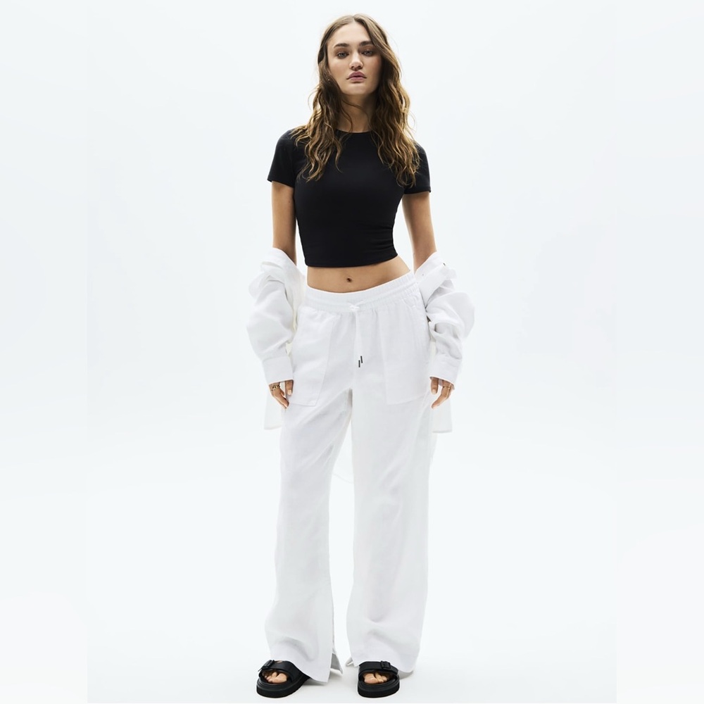 NWT Athleta Retreat Linen Wide-Leg Pant